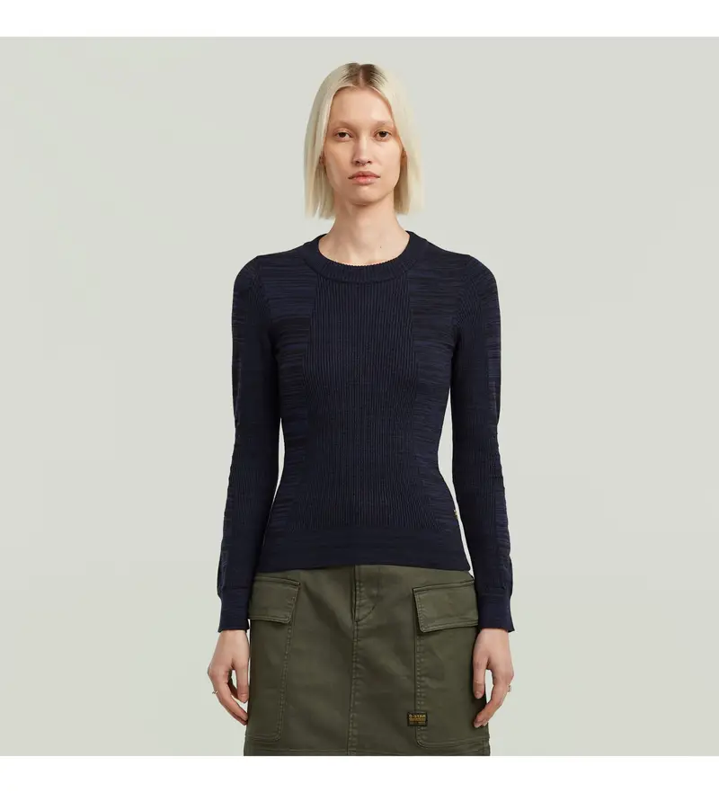 per donna D27170-C259-H705 Maglione lavorato a maglia blu navy da motociclista 3D (XS), Casual, Acrilico, Cotone biologico, Sostenib