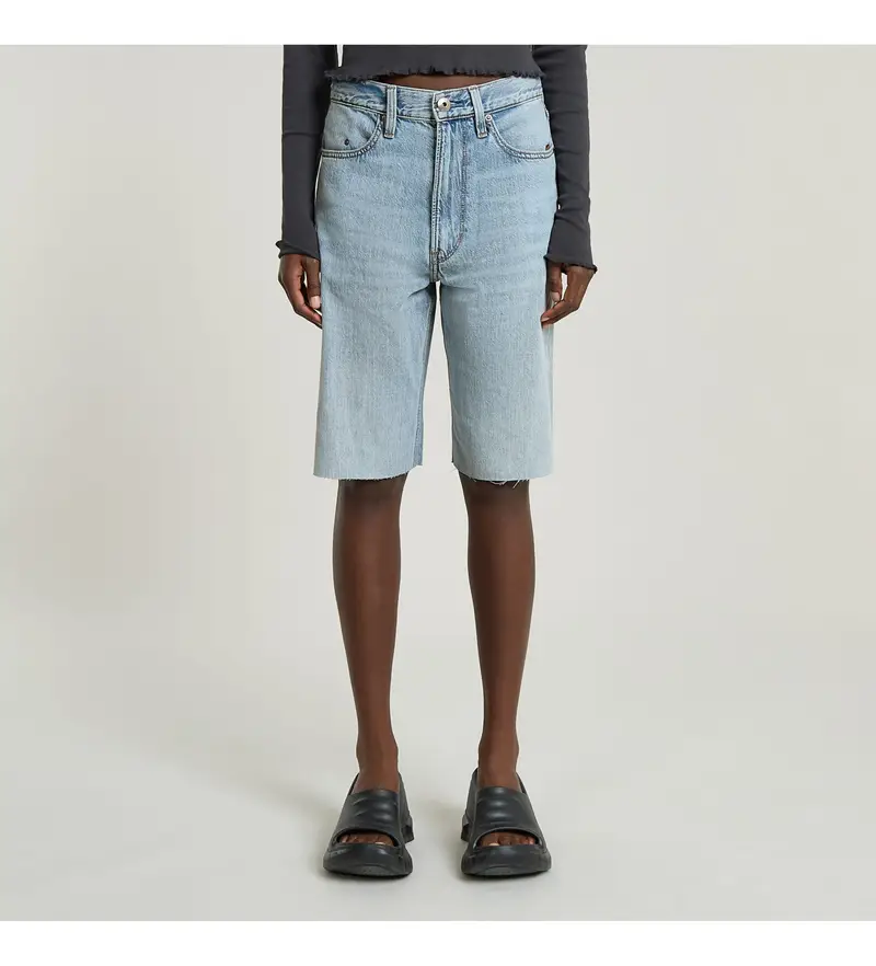 per donna D27484-D536-G339 Pantaloncini larghi tipo 96 blu (27), Casual, Denim, Cotone biologico, Sostenibile