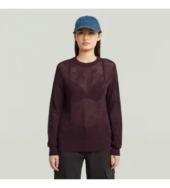 per donna D27724-B754-671 Maglione marrone in traforato (XS), Casual, Viscosa