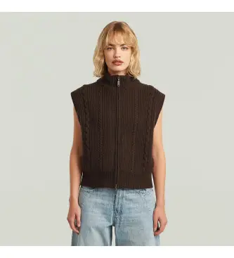 per donna D27728-D770-A926 Gilet marrone con cerniera intera (XXS), Casual, Lana