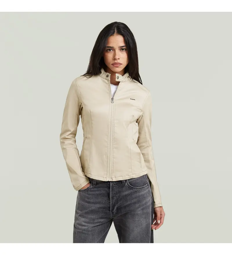 per donna D28432-C105-1214 Giacca beige Lynn Biker (36/32), Casual, Cotone biologico, Sostenibile