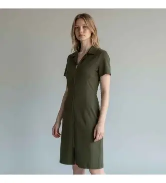 per donna D28665-E406-995 Abito svasato verde aderente e morbido (31/32), Casual, Viscosa, Manica corta