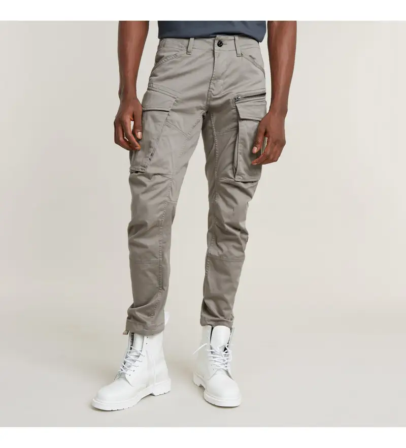 per uomo D02190-5126-G106 Pantaloni Rovic 3D Regular Tapered Grigio Scuro (29/32), Casual, Cotone