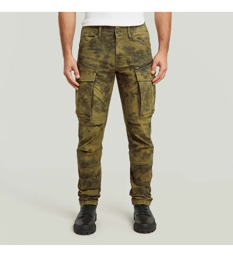 per uomo D02190-E081-H584 Pantaloni Rovic Zip 3D Regular Tapered (28/32), Casual, Verde, Mimetico, Cotone