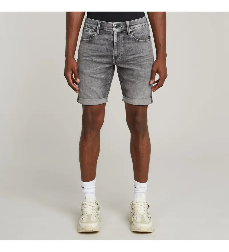 per uomo D10481-D535-H095 Pantaloncini 3301 Slim Denim Grigio (28), Casual, Cotone