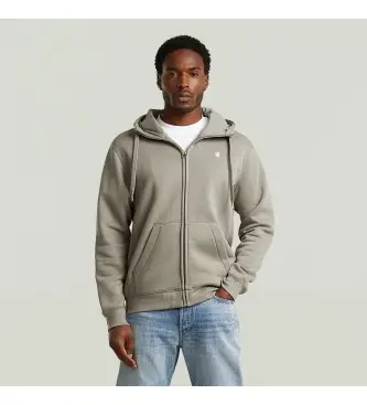 per uomo D16122-C235-G106 Felpa con cappuccio e zip Premium Core beige verdastro (L), Casual, Verde, Cotone