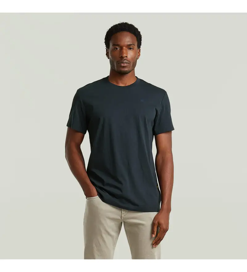 G-star Maglia Uomo Blu Navy Base-S in Cotone