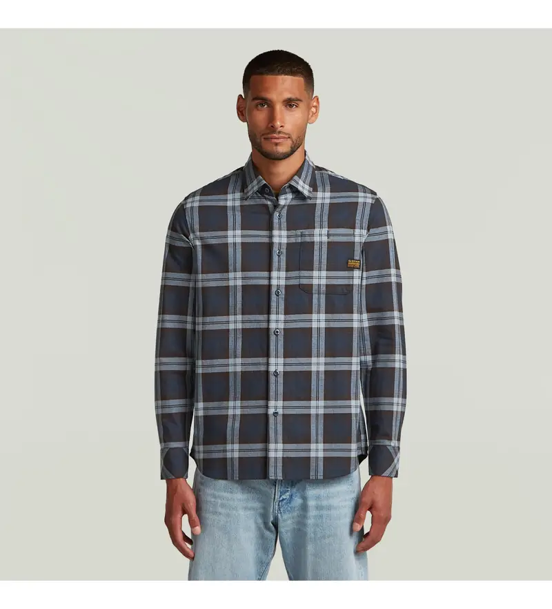 per uomo D23553-D748-H522 Camicia blu navy Bristum 2 (M), Casual, Cotone, Manica lunga