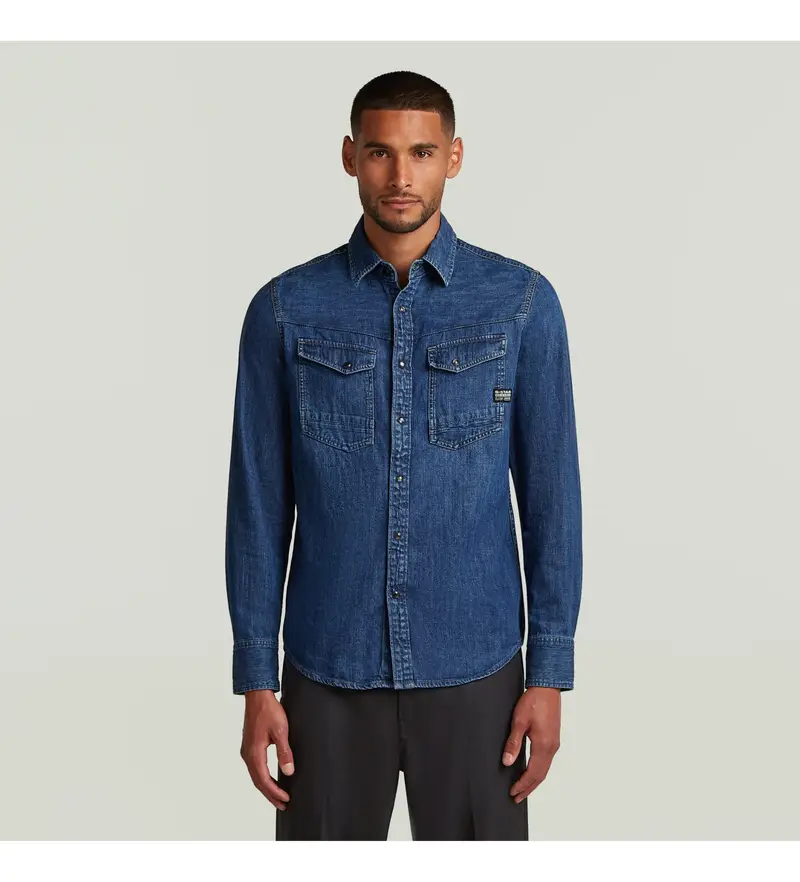 per uomo D23616-D252-G749 Camicia Dakota Slim Blue (XXS), Casual, Cotone, Manica lunga Blu
