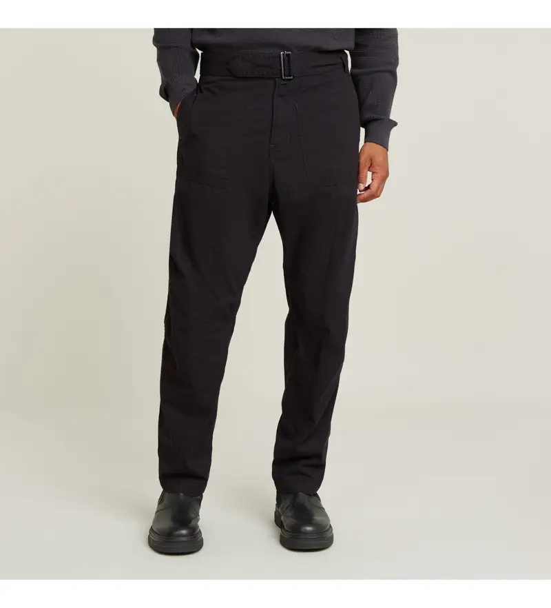 per uomo D24310-D823-6484 Pantaloni affusolati rilassati neri (27), Nero, Casual, Cotone
