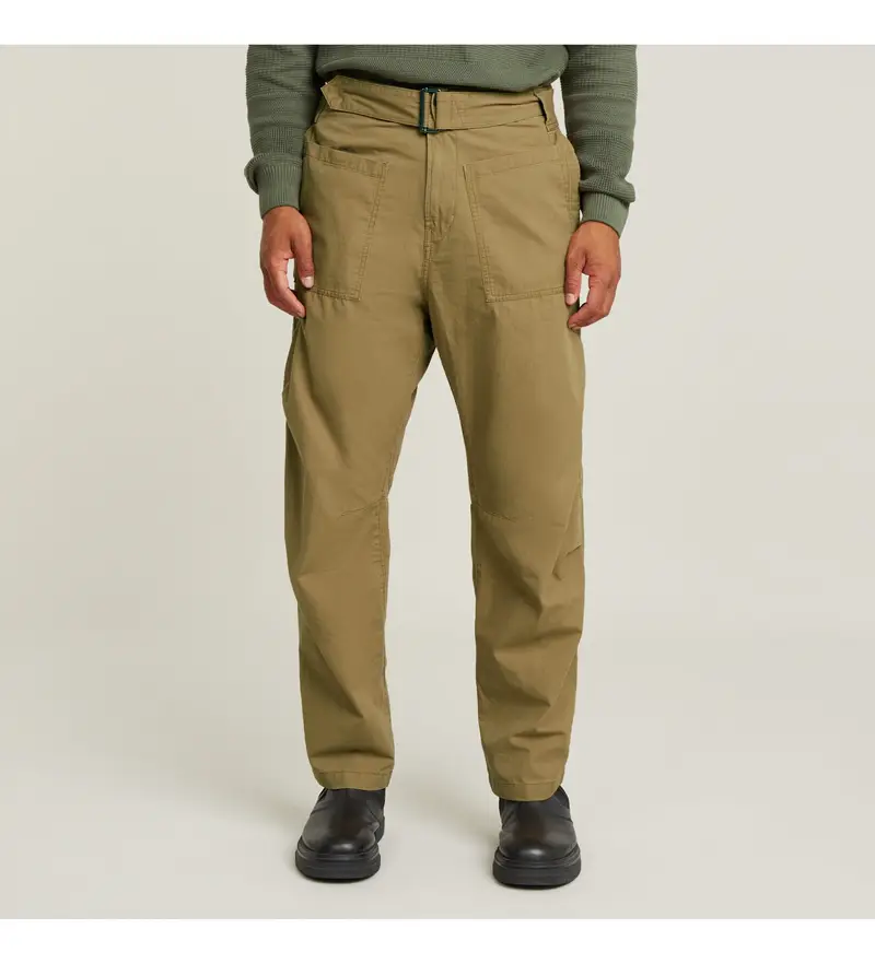 per uomo. D24310-D823-7172 Pantaloni da fatica verdi dalla vestibilità rilassata (29), Casual, Verde, Cotone