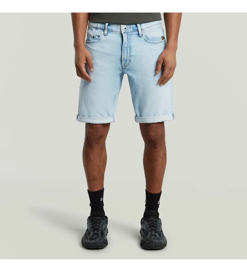 per uomo. D24430-D549-H069 Pantaloncini Blue Mosa (27), Casual, Denim, Cotone biologico, Sostenibile Pelle