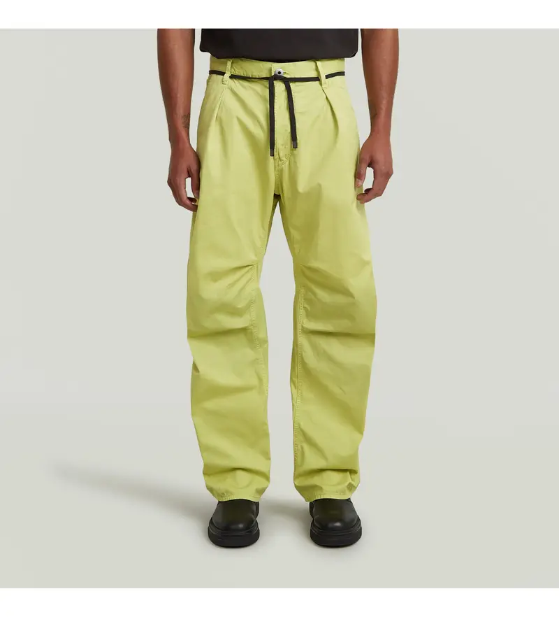 per uomo. D24487-D947-H160 Pantaloni 3D plissettati verdi (32/30), Casual, Verde, Cotone, Sostenibile