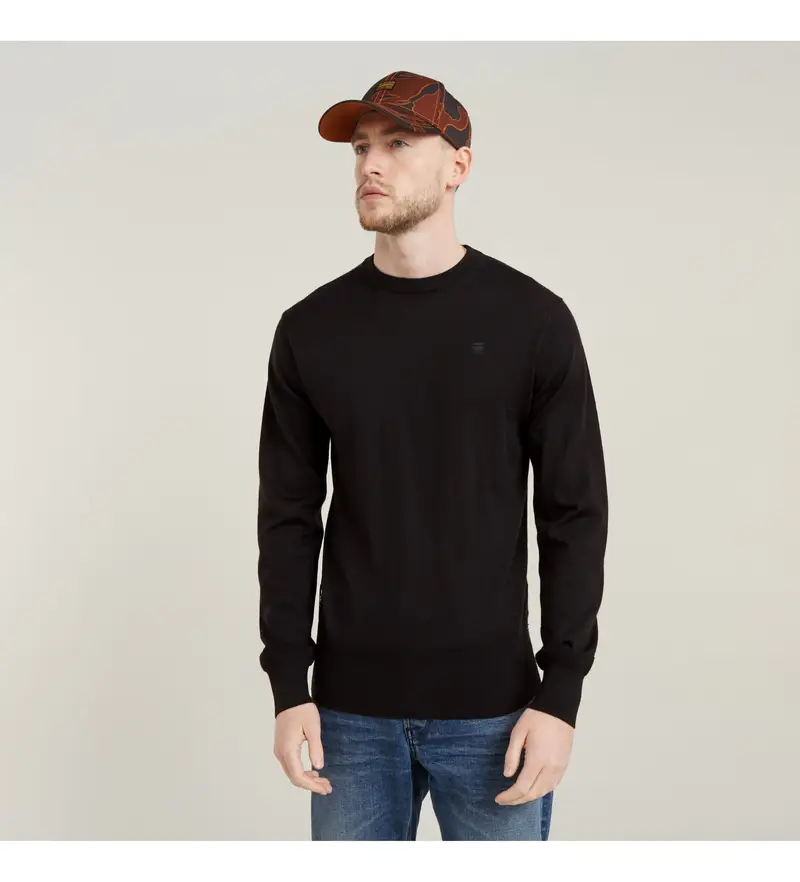 per uomo D25174-D847-6484 Maglione lavorato a maglia Premium Core nero (XS), Casual, Lana Riciclata