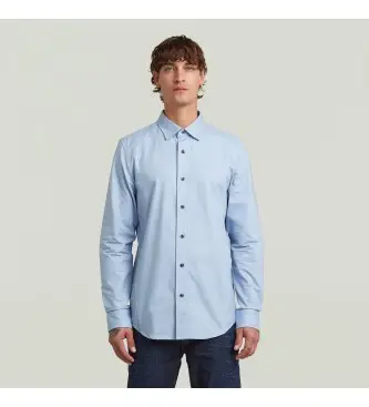per uomo D25176-C895-D858 Camicia uniforme blu slim (L), Casual, Da sera, Cotone, Classico, Manica lunga