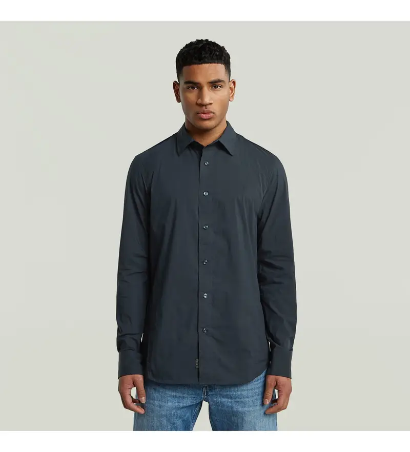 per uomo D25176-D321-C742 Camicia uniforme slim della Marina Militare (XS), Casual, Manica lunga, Cotone biologico, Sostenibile, Nav Navy