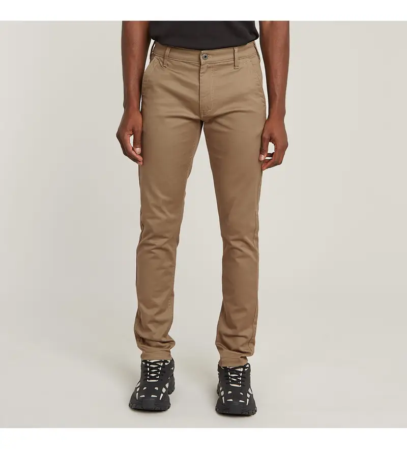 per uomo D25179-C105-6057 Pantaloni chino skinny 3 0 verdi (34/32), Marrone, Casual, Cotone biologico, Sostenibile