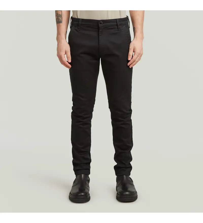 per uomo D25179-C105-6484 Pantaloni neri Skinny Chino 3 0 (26/32), Nero, Casual, Cotone biologico, Sostenibile