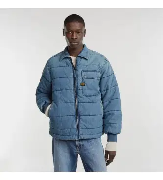 per uomo D25201-D777-G794 Giubbotto bomber imbottito con zip blu (XS), Casual, Cotone biologico, Sostenibile