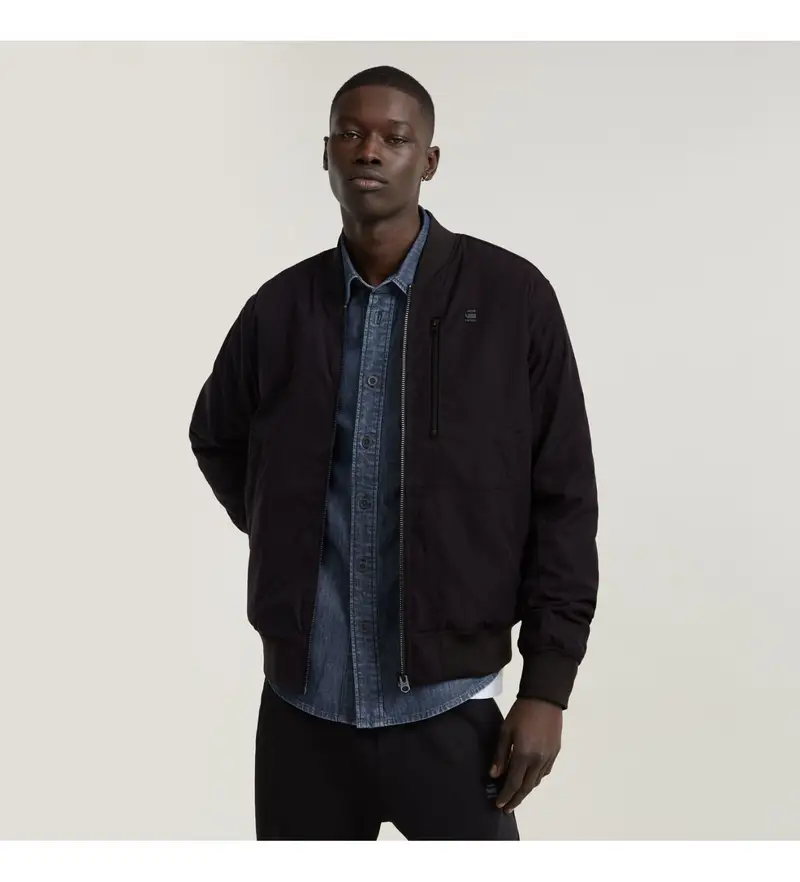 G-star Giacca da aviatore tecnica nera per uomo in poliestere