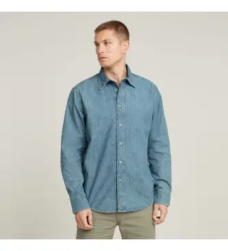 per uomo D25518-D953-H167 Camicia in denim normale (M), Blu, Casual, Manica lunga, Cotone biologico, Sostenibile