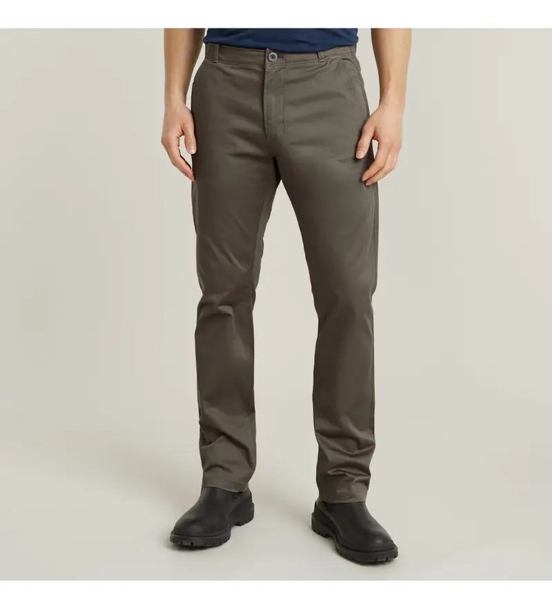 per uomo D25547-5126-1260 Mosa Pantaloni chino dritti grigi (26/30), Casual, Grigio, Cotone