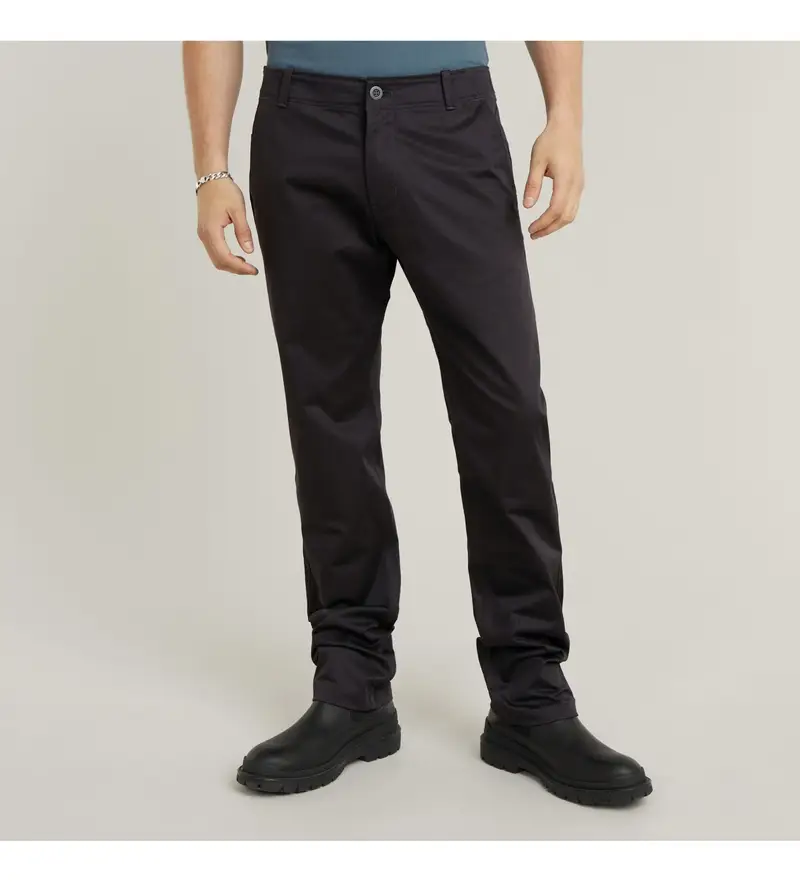 per uomo D25547-5126-6484 Pantaloni chino dritti Mosa neri (35/32), Nero, Casual, Cotone