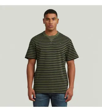 per uomo D25961-D979-J035 Maglietta verde a righe Nifous (XL), Casual, Cotone, Manica corta