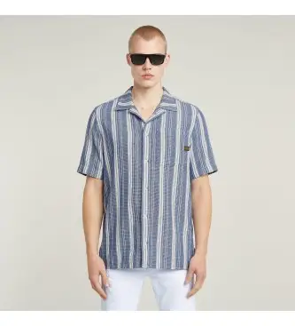 per uomo D26183-D916-H058 Camicia blu regolare con una tasca (S), Casual, Cotone, Manica corta