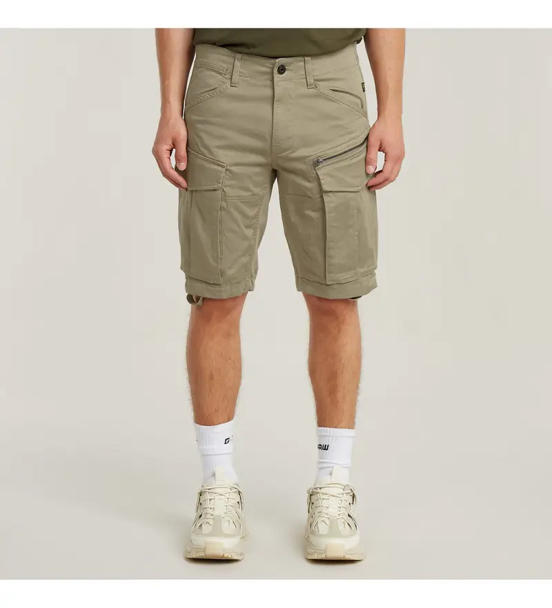 per uomo D26214-5126-239 Pantaloncini beige regolari con zip Rovic (29), Casual, Poliestere