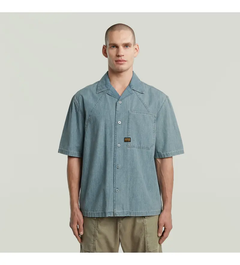 per uomo D26252-D953-H167 Maglietta sportiva blu rilassata (M), Casual, Manica corta, Cotone biologico, Sostenibile