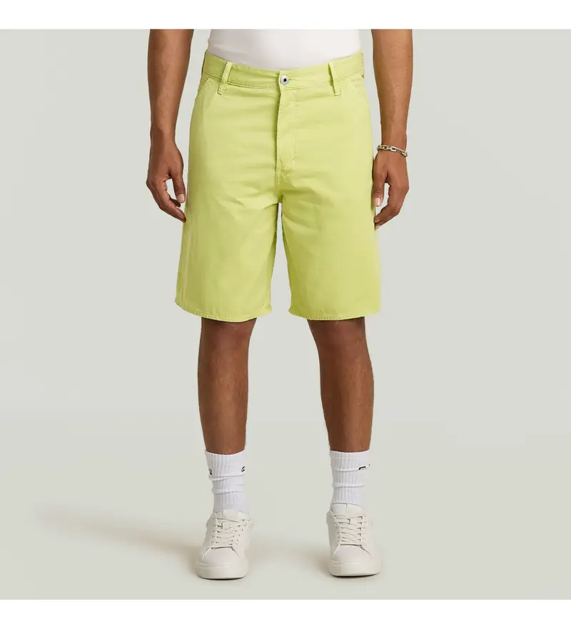 per uomo. D26270-D947-H160 Pantaloncini da lavoro verdi rilassati (30), Casual, Verde, Cotone