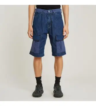 per uomo D26313-D934-H135 Pantaloncini cargo Bend 3D in tessuto misto blu (33), Casual, Sostenibile, Cotone Riciclato