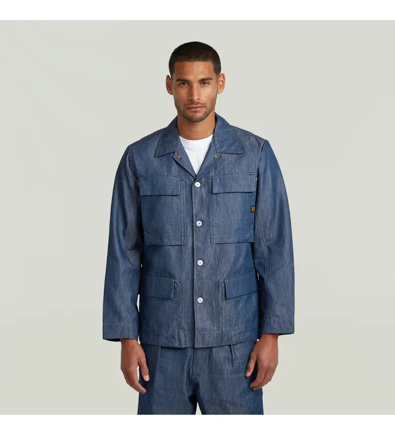 G-star Maglia uomo blu a 4 tasche in cotone