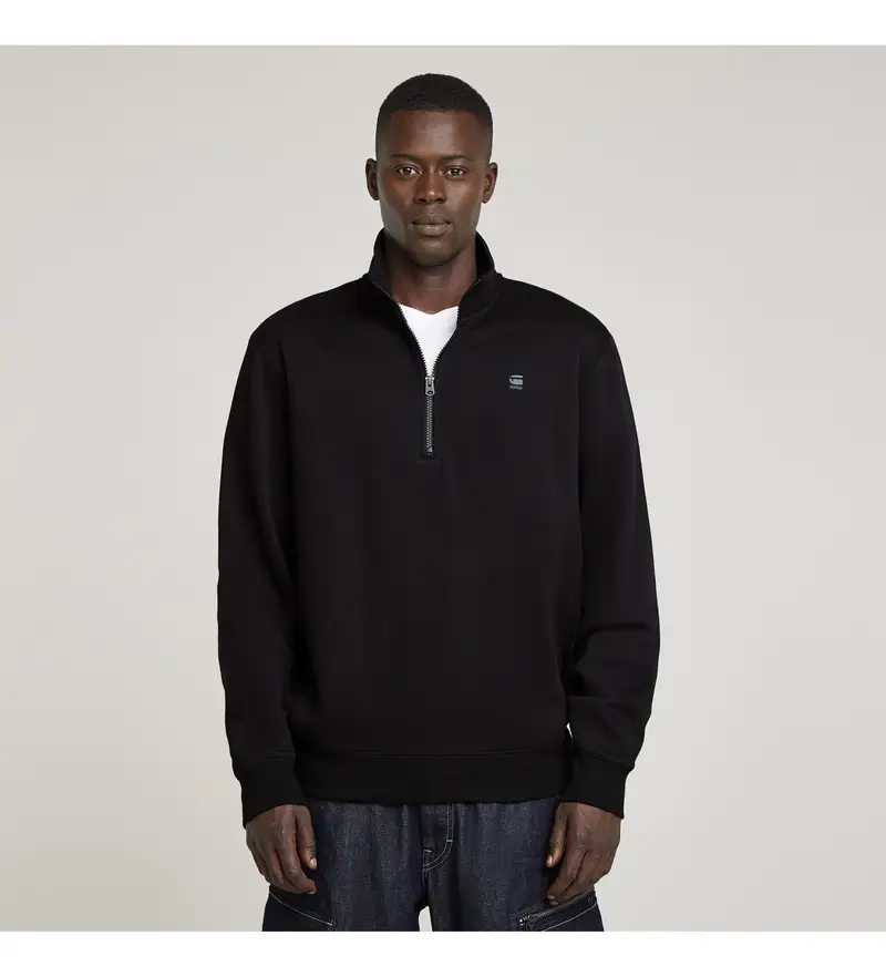 per uomo D26459-C235-6484 Felpa Premium Core Half Zip Nera (XS), Nero, Casual, Cotone