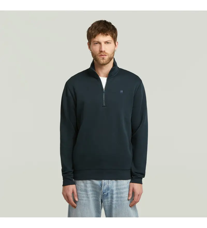 per uomo D26459-C235-C742 Felpa con mezza zip Navy Premium Core (XS), Casual, Cotone
