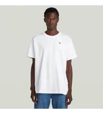 per uomo D26839-C784-H750 Maglietta bianca larga con stampa fotografica sul retro (XS), Bianco, Casual, Manica corta, Cotone biologi