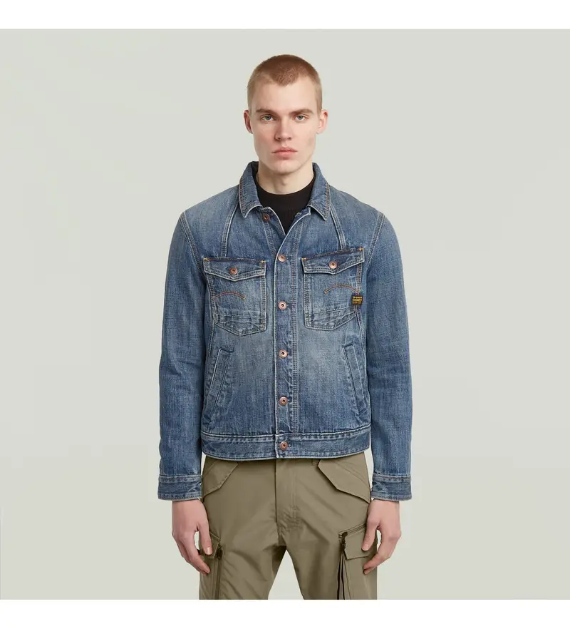 per uomo D26919-D776-H465 Giacca blu slim a trapezio (S), Casual, Cotone, Denim