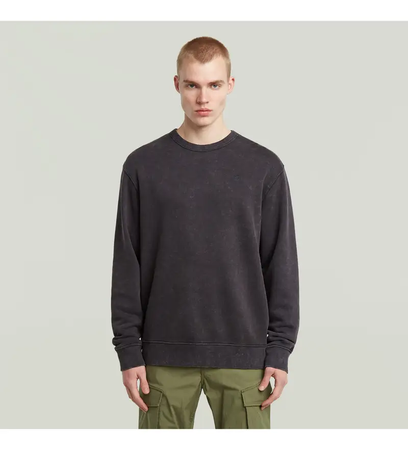 per uomo D27082-D575-H590 Felpa lavata grigio scuro (M), Casual, Cotone