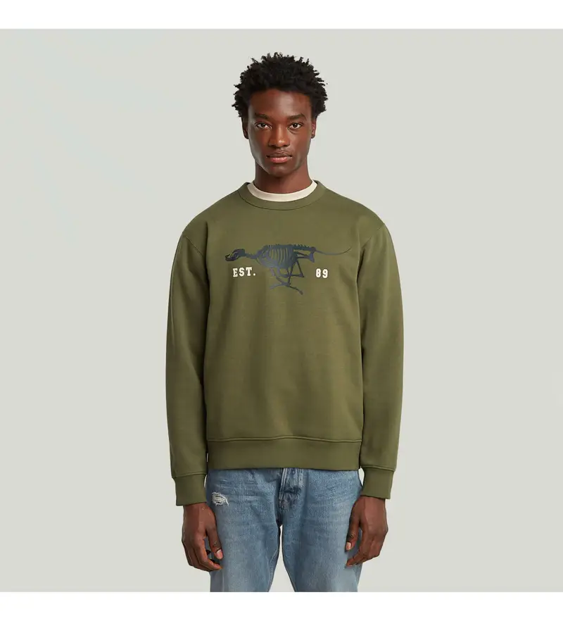 per uomo. D27095-D733-B230 Maglia verde Running Dog Back (L), Casual, Cotone