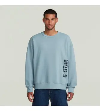 per uomo D27096-E124-5304 Felpa blu spruzzata 89 (S), Casual, Cotone biologico, Sostenibile