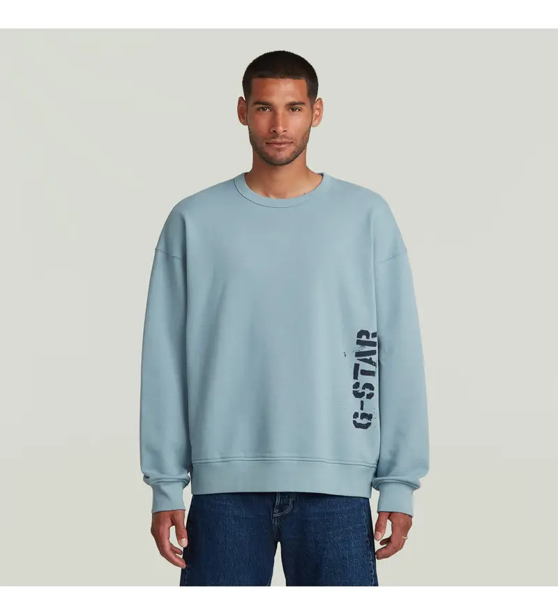 per uomo D27096-E124-5304 Felpa blu spruzzata 89 (XS), Casual, Cotone biologico, Sostenibile