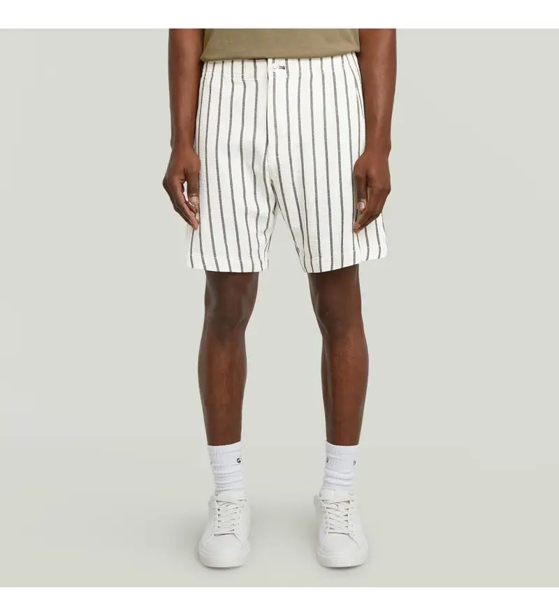 per uomo D27483-D916-H059 Pantaloncini bianchi da resort (27), Bianco, Casual, Cotone