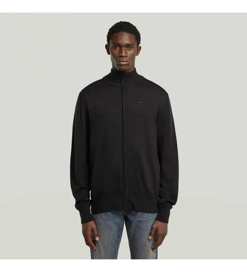 per uomo D27711-B692-6484 Giacca in maglia nera Premium Core (S), Nero, Casual, Lana