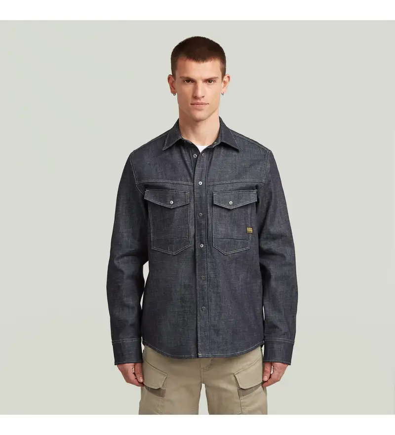per uomo D27800-D945-001 Camicia Dakota Regular Navy (S), Casual, Manica lunga, Sostenibile, Cotone Riciclato