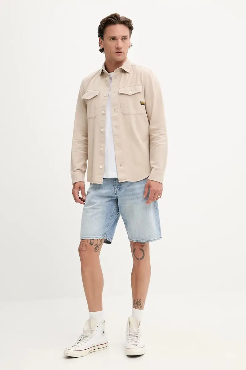 Raw camicia in cotone uomo colore verde Beige miniatura 2