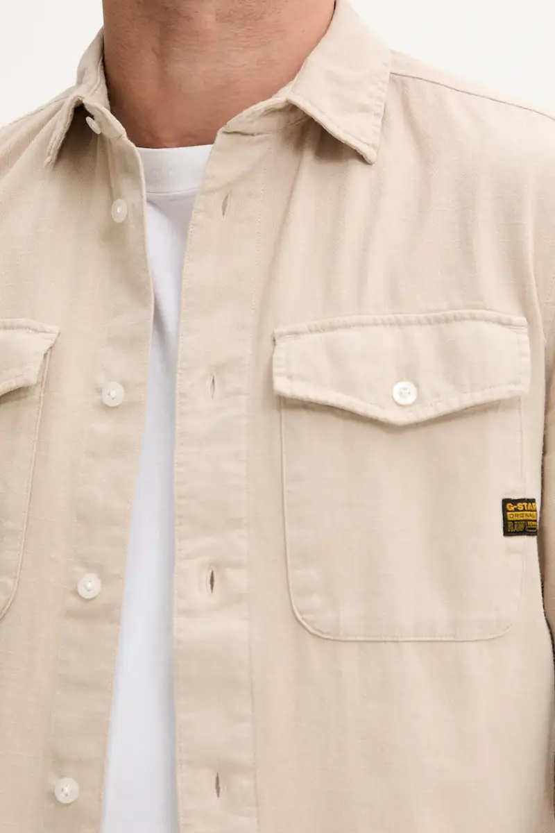 Raw camicia in cotone uomo colore verde Beige miniatura 5