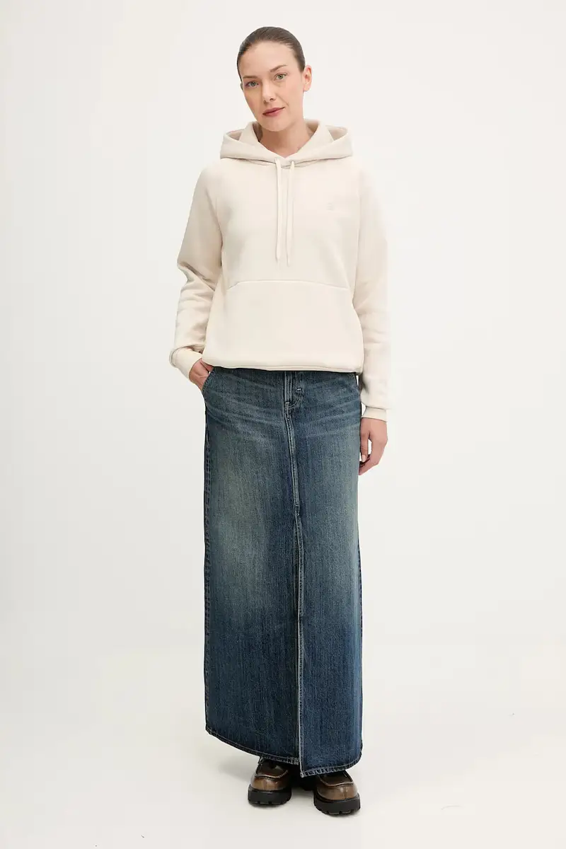 Raw felpa donna colore bianco con cappuccio D21255-C235 Beige miniatura 2