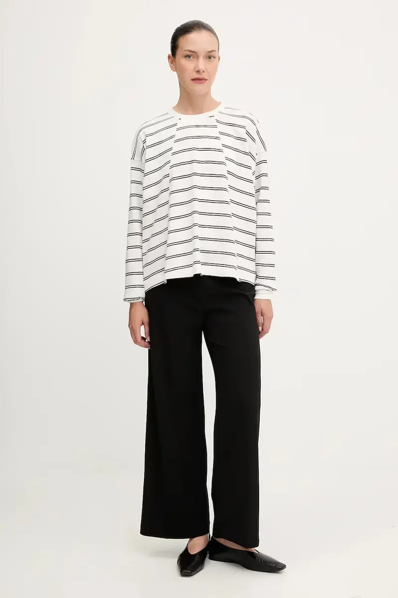 t-shirt in cotone colore beige D27183.E134 miniatura 2