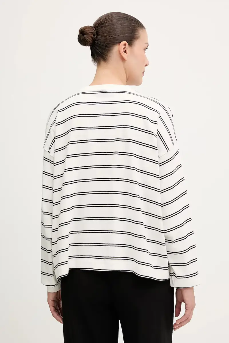 t-shirt in cotone colore beige D27183.E134 miniatura 3